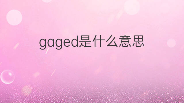 gaged是什么意思 gaged的翻译、读音、例句、中文解释