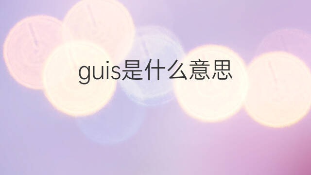 guis是什么意思 guis的翻译、读音、例句、中文解释