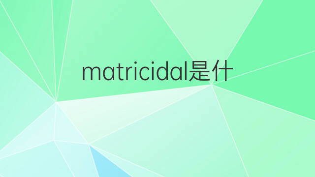 matricidal是什么意思 matricidal的中文翻译、读音、例句