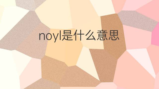 noyl是什么意思 noyl的中文翻译、读音、例句