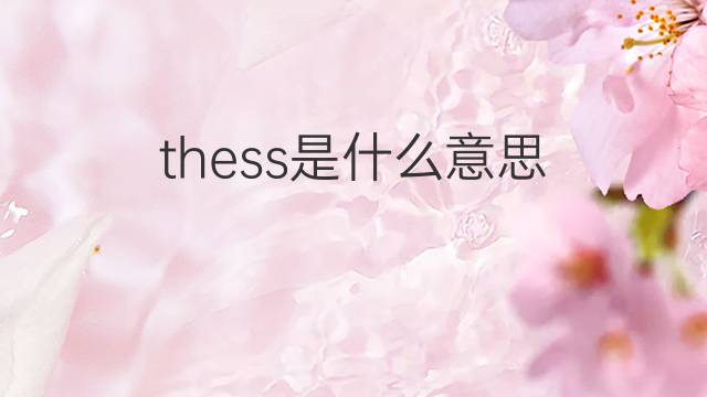 thess是什么意思 thess的中文翻译、读音、例句