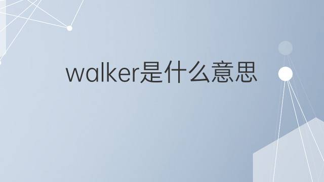 walker是什么意思 walker的中文翻译、读音、例句