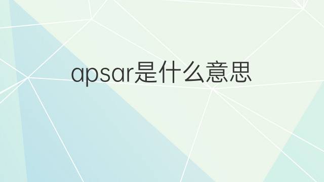 apsar是什么意思 apsar的翻译、读音、例句、中文解释