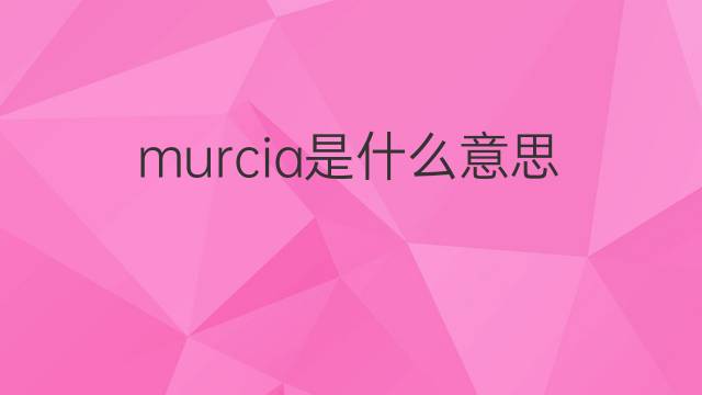 murcia是什么意思 murcia的中文翻译、读音、例句