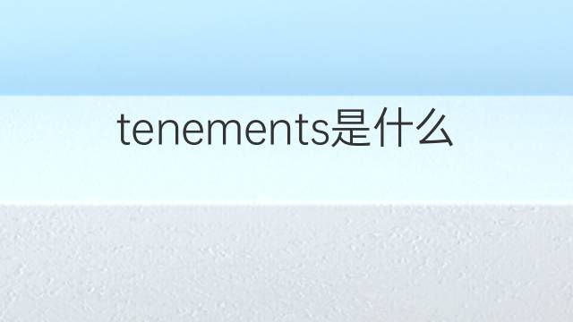 tenements是什么意思 tenements的翻译、读音、例句、中文解释