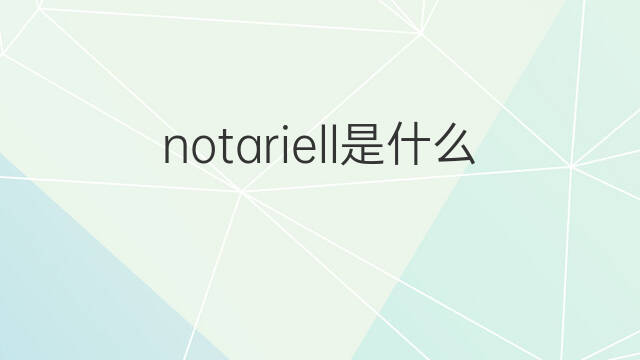 notariell是什么意思 notariell的中文翻译、读音、例句