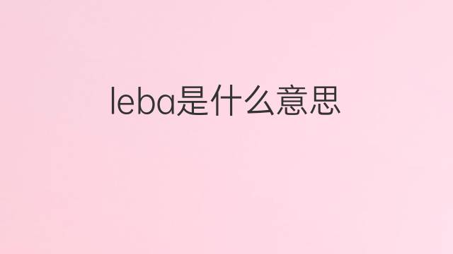 leba是什么意思 英文名leba的翻译、发音、来源