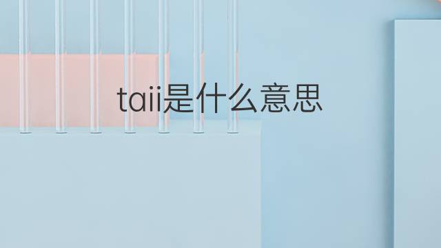 taii是什么意思 taii的中文翻译、读音、例句