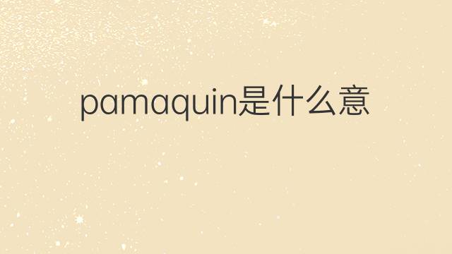 pamaquin是什么意思 pamaquin的中文翻译、读音、例句