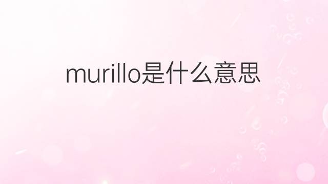 murillo是什么意思 murillo的中文翻译、读音、例句