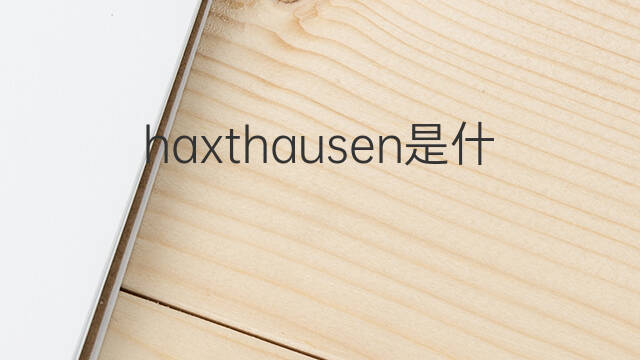 haxthausen是什么意思 haxthausen的中文翻译、读音、例句