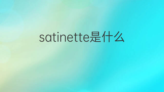 satinette是什么意思 satinette的中文翻译、读音、例句