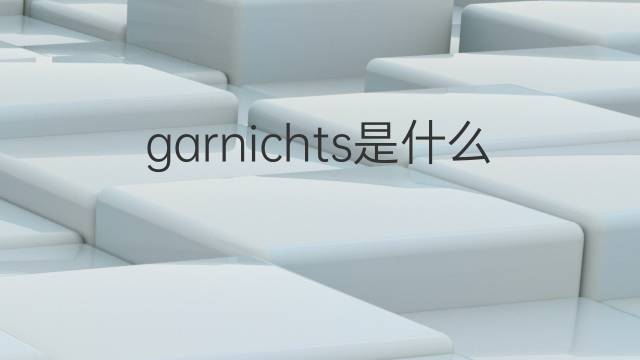 garnichts是什么意思 garnichts的翻译、读音、例句、中文解释