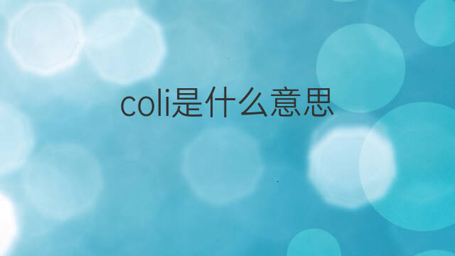 coli是什么意思 coli的翻译、读音、例句、中文解释