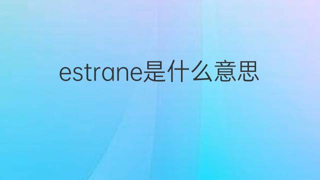 estrane是什么意思 estrane的翻译、读音、例句、中文解释