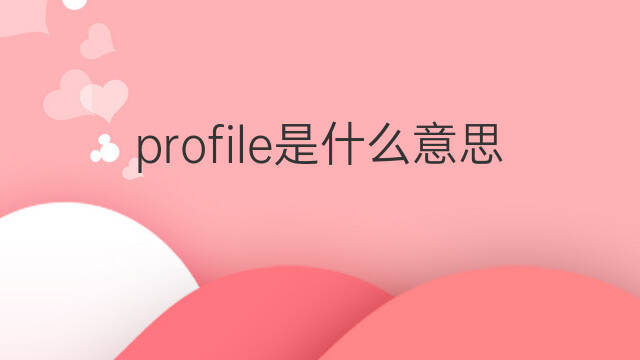 profile是什么意思 profile的中文翻译、读音、例句