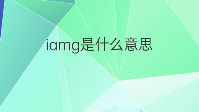 iamg是什么意思 iamg的翻译、读音、例句、中文解释