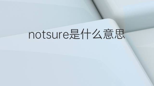 notsure是什么意思 notsure的翻译、读音、例句、中文解释