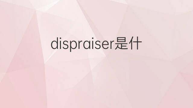 dispraiser是什么意思 dispraiser的中文翻译、读音、例句