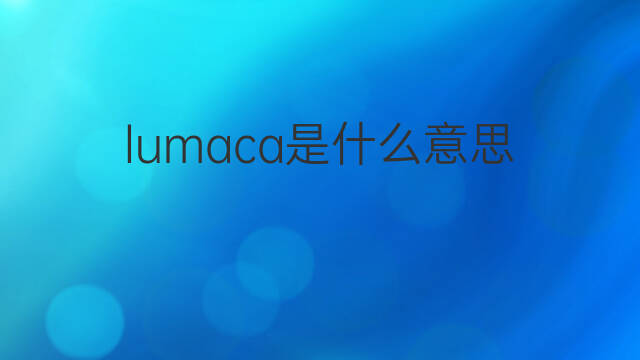 lumaca是什么意思 lumaca的中文翻译、读音、例句