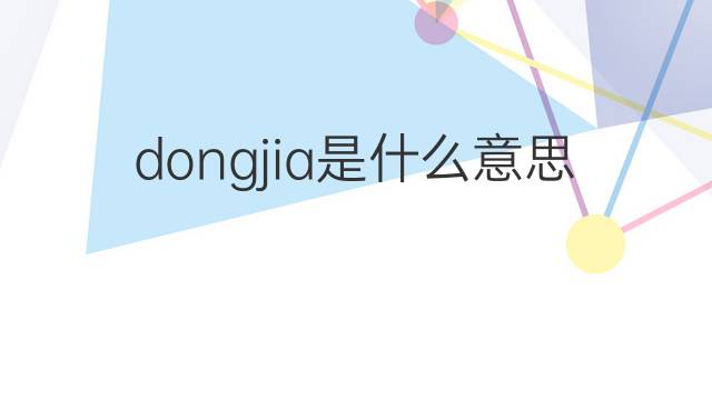 dongjia是什么意思 dongjia的中文翻译、读音、例句