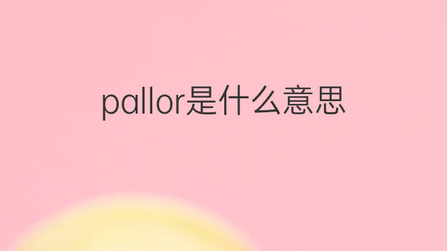 pallor是什么意思 pallor的中文翻译、读音、例句