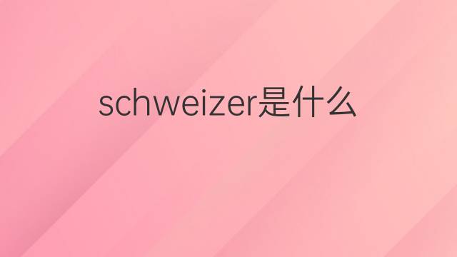 schweizer是什么意思 schweizer的中文翻译、读音、例句