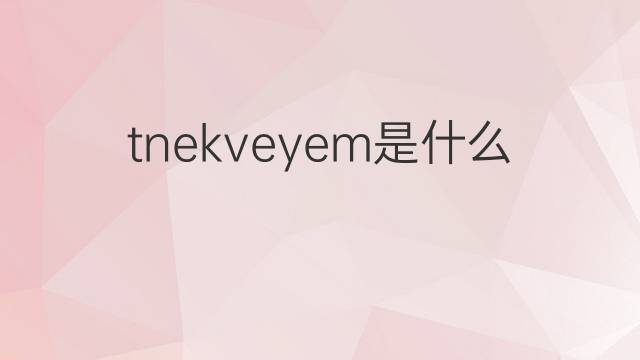 tnekveyem是什么意思 tnekveyem的中文翻译、读音、例句