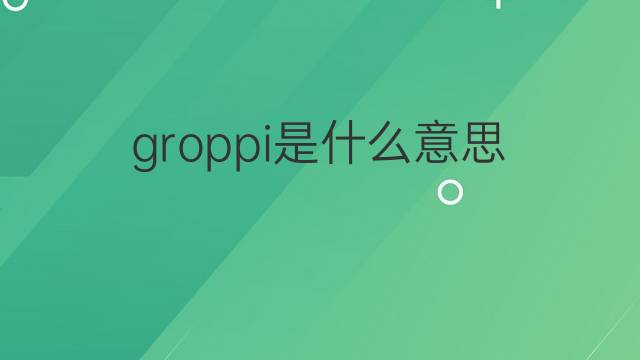 groppi是什么意思 英文名groppi的翻译、发音、来源