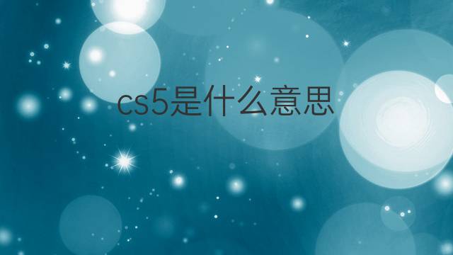 cs5是什么意思 cs5的翻译、读音、例句、中文解释