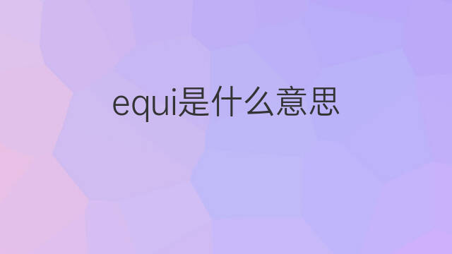 equi是什么意思 equi的中文翻译、读音、例句