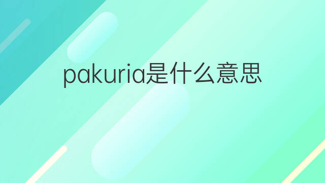 pakuria是什么意思 pakuria的翻译、读音、例句、中文解释