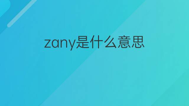 zany是什么意思 zany的中文翻译、读音、例句