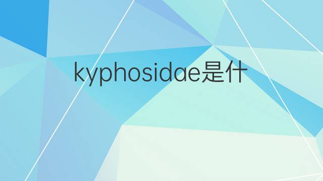 kyphosidae是什么意思 kyphosidae的中文翻译、读音、例句