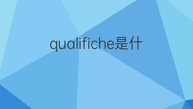 qualifiche是什么意思 qualifiche的中文翻译、读音、例句