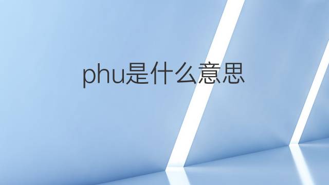phu是什么意思 phu的中文翻译、读音、例句