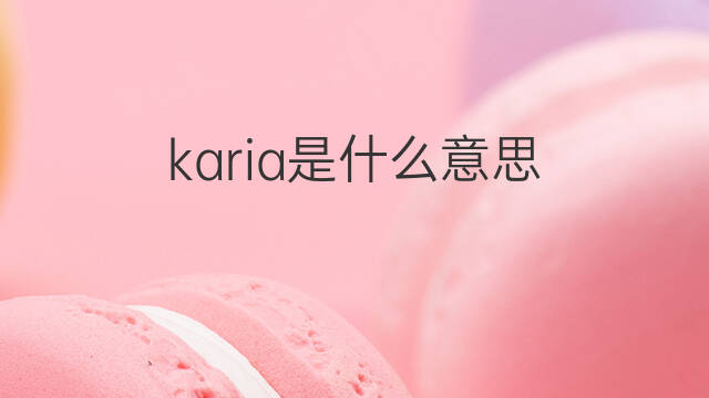 karia是什么意思 karia的中文翻译、读音、例句