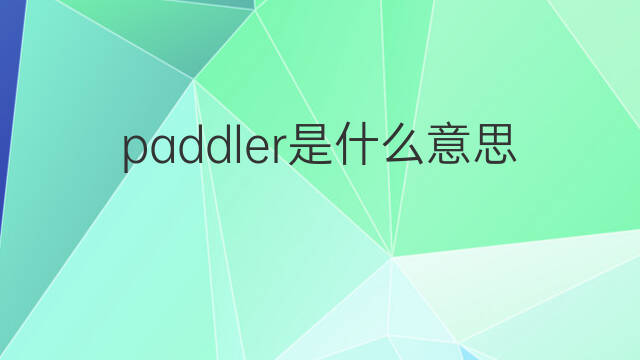 paddler是什么意思 paddler的中文翻译、读音、例句