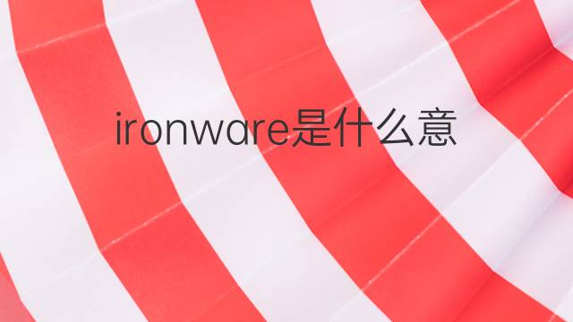 ironware是什么意思 ironware的翻译、读音、例句、中文解释