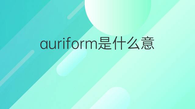 auriform是什么意思 auriform的翻译、读音、例句、中文解释