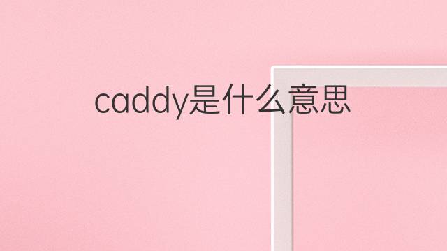 caddy是什么意思 caddy的翻译、读音、例句、中文解释