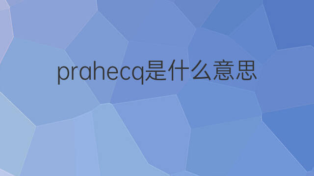 prahecq是什么意思 prahecq的翻译、读音、例句、中文解释