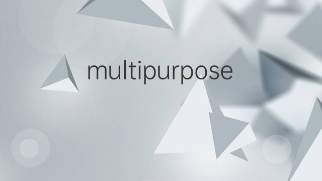 multipurpose是什么意思 multipurpose的翻译、读音、例句、中文解释
