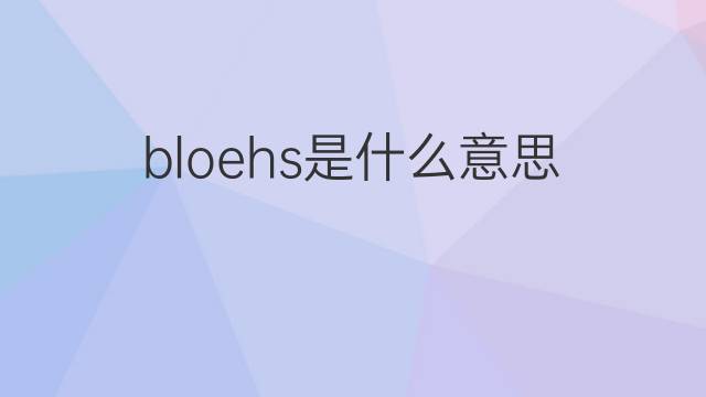 bloehs是什么意思 bloehs的翻译、读音、例句、中文解释
