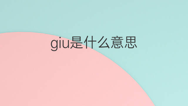 giu是什么意思 giu的翻译、读音、例句、中文解释