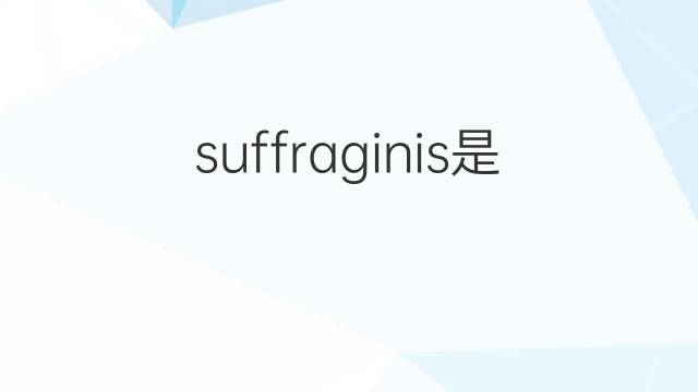 suffraginis是什么意思 suffraginis的翻译、读音、例句、中文解释