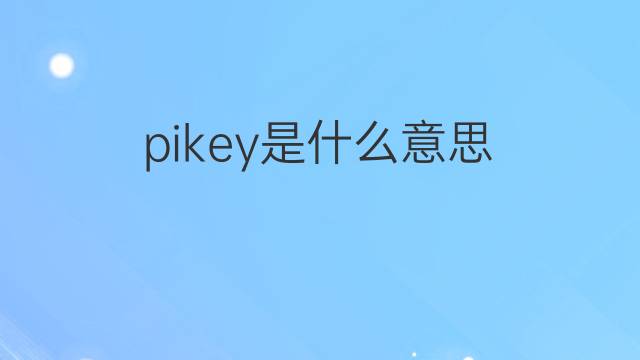 pikey是什么意思 pikey的翻译、读音、例句、中文解释