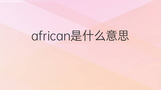 african是什么意思 african的翻译、读音、例句、中文解释