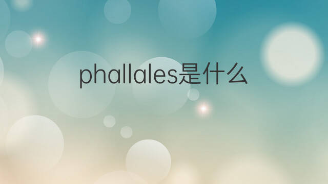 phallales是什么意思 phallales的翻译、读音、例句、中文解释