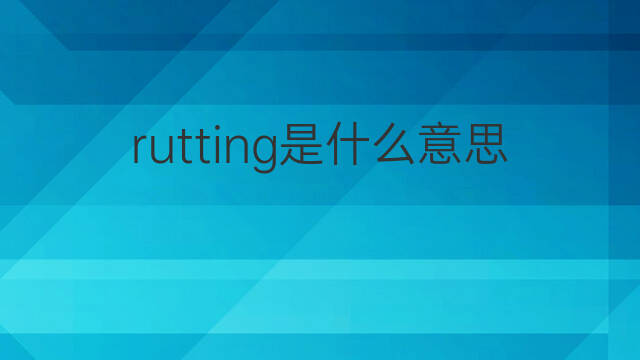 rutting是什么意思 rutting的翻译、读音、例句、中文解释